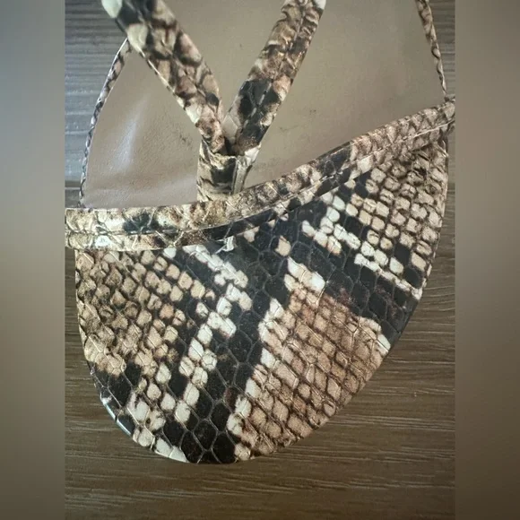 Steve Madden Snake Print Ankle Tie Heel 6 - Picture 3 of 8